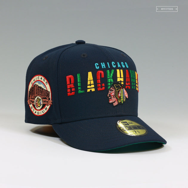 CHICAGO BLACKHAWKS CHICAGO STADIUM NIGHTSHADE SKATE MARKS NEW ERA