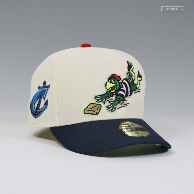 COLUMBUS CLIPPERS KRASH THE MASCOT SLIDING OFF WHITE NEW ERA