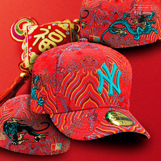 帽子 MEYAME COTTON SILK HAT NEW YORK YANKEES MYFITTEDS ELITE SERIES LUNAR NEW YEAR SILK ROAD NEW E