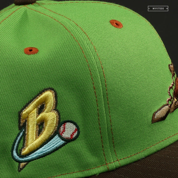 BUFFALO BISONS SLIDING BISON SOLO SLIDING BISON PEAPOD MAHOGANY NEW ERA FITTED CAP