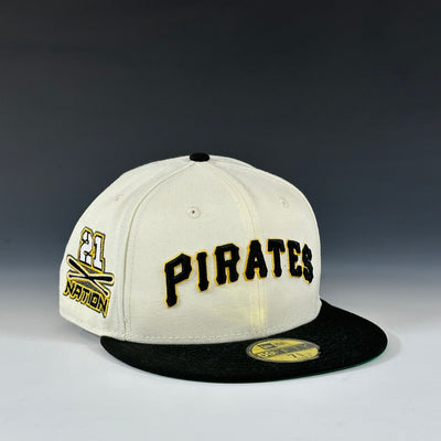 PITTSBRUGH PIRATES 21 NATION OFF WHITE ROBERTO CLEMENTE NEW ERA FITTED CAP