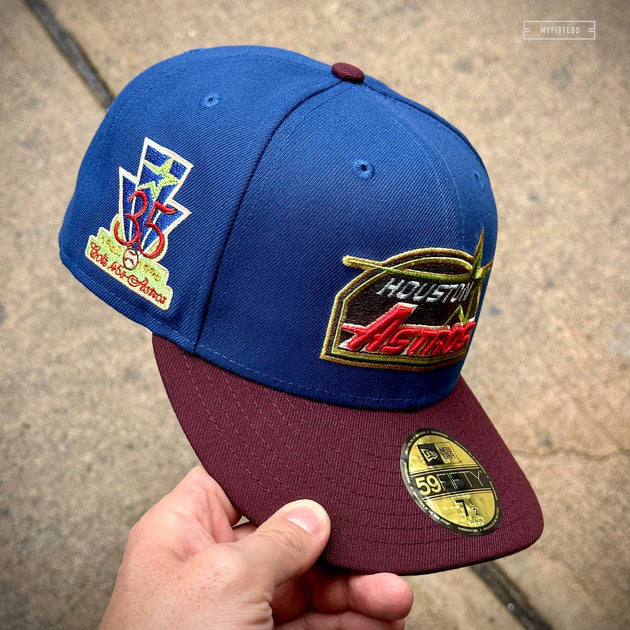 HOUSTON ASTROS 35TH ANNIVERSARY "SEASHORE SLATE INTENSE MAROON" NEW ER