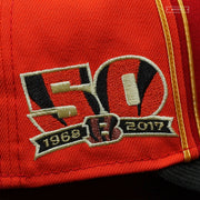 CINCINNATI BENGALS 50TH ANNIVERSARY RED "CRUNCHY" NEW ERA FITTED CAP