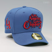 LOS ANGELES CLIPPERS VINTAGE WEATHERED LOOK OLDE ENGLISH NEW ERA FITTED CAP