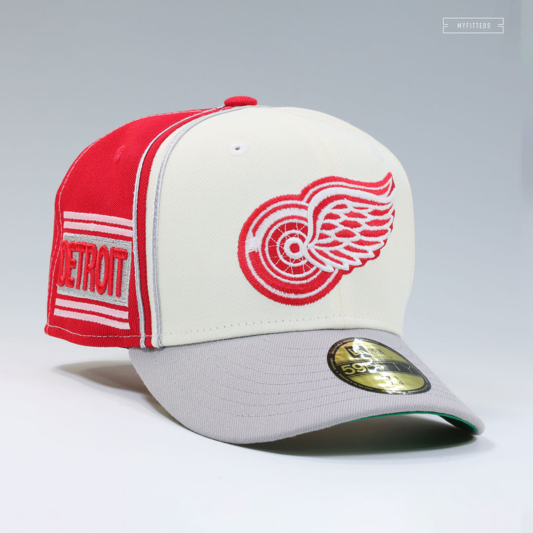 DETROIT RED WINGS NHL REVERSE RETRO DIAGONAL BLOCK NEW ERA FITTED
