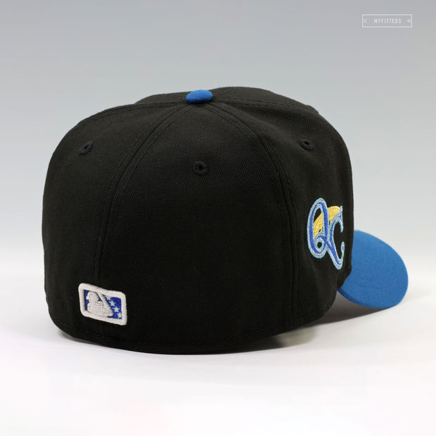 QUAD CITIES RIVER BANDITS BANDANA CENTENNIAL BRIDGE QC SIDE PATCH NEW ERA FITTED CAP