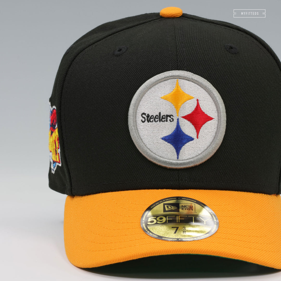 PITTSBURGH STEELERS NFL KICKOFF 1995 JET BLACK ARGENT GOLD NEW ERA