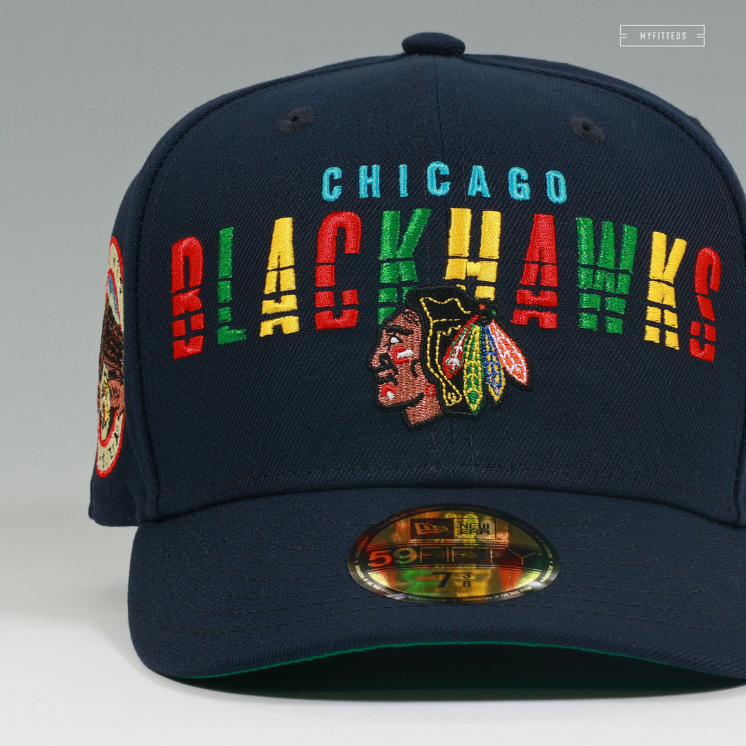 CHICAGO BLACKHAWKS CHICAGO STADIUM NIGHTSHADE SKATE MARKS NEW ERA