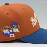 LOS ANGELES DODGERS SHOHEI OHTANI 50 HR AND STEALS CHAIN STITCHED JAPAN TO LA NEW ERA FITTED CAP