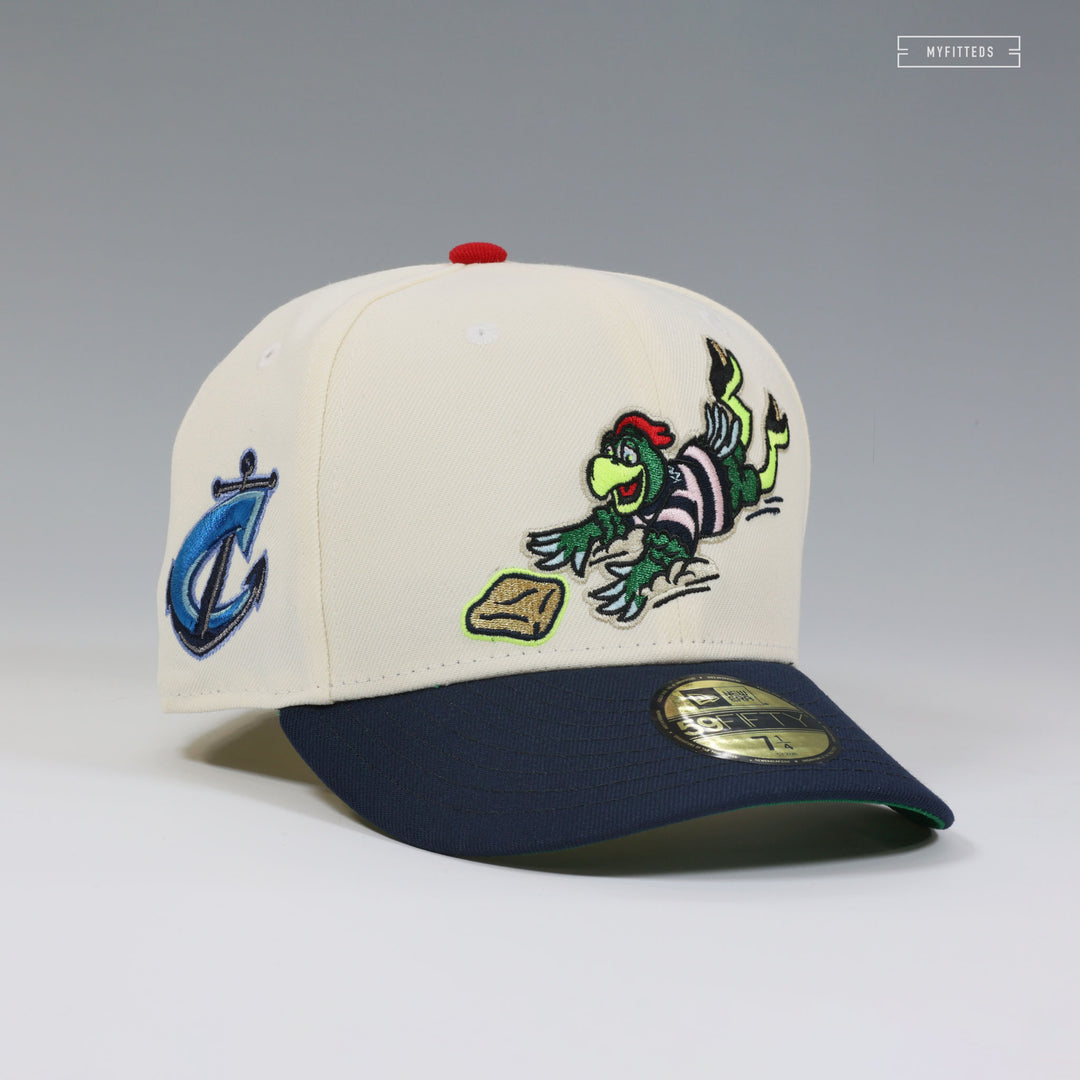 COLUMBUS CLIPPERS KRASH THE MASCOT SLIDING OFF WHITE NEW ERA
