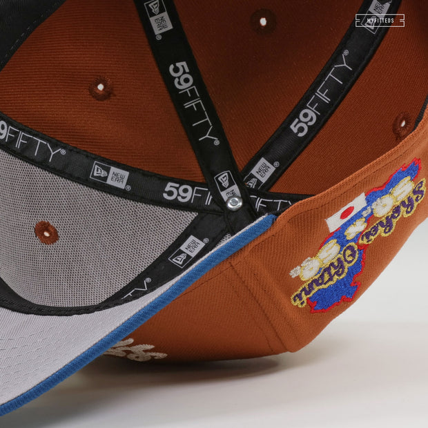 LOS ANGELES DODGERS SHOHEI OHTANI 50 HR AND STEALS CHAIN STITCHED JAPAN TO LA NEW ERA FITTED CAP