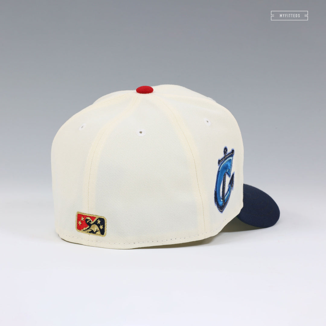 COLUMBUS CLIPPERS KRASH THE MASCOT SLIDING OFF WHITE NEW ERA