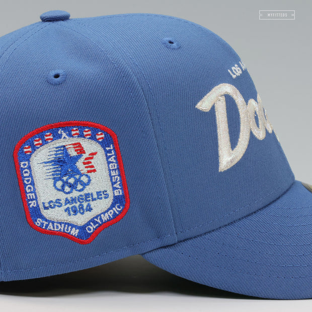 LOS ANGELES DODGERS RETRO SCRIPT IRIDESCENCE 1984 LA OLYMPIC BASEBALL NEW ERA FITTED CAP