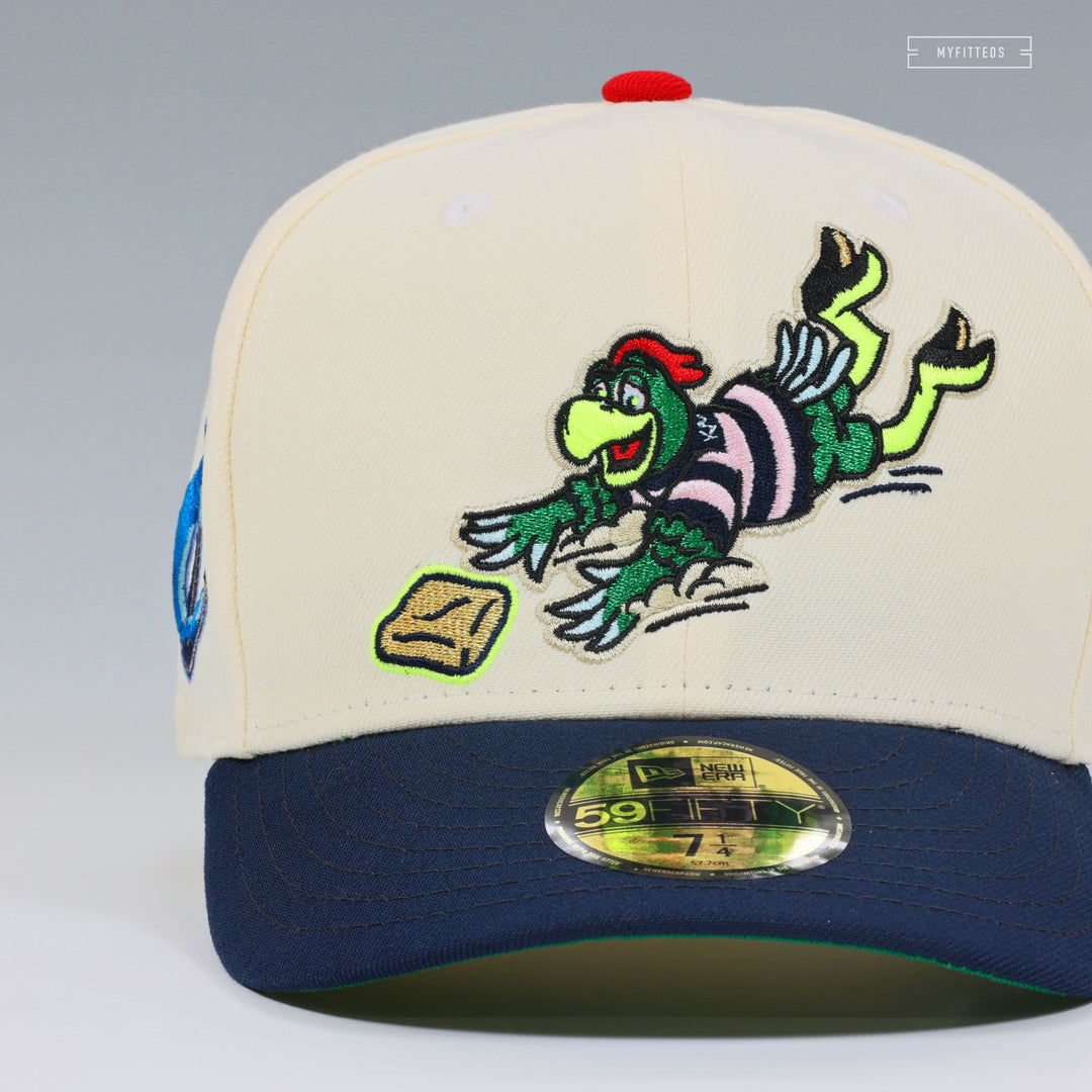 COLUMBUS CLIPPERS KRASH THE MASCOT SLIDING OFF WHITE NEW ERA