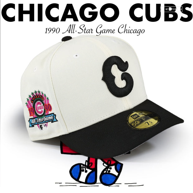 CHICAGO CUBS 1990 ALL-STAR GAME MR. CHATTERBOX OFF WHITE NEW ERA FITTED CAP