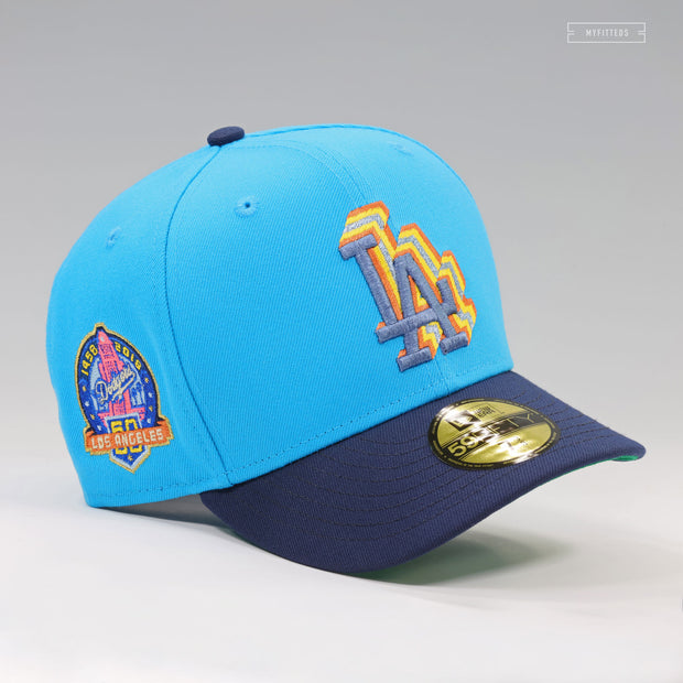 LOS ANGELES DODGERS 1958-2018 60TH ANNIVERSARY CASCADING LA SUNSET NEW ERA FITTED CAP