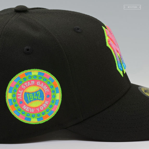NEW YORK YANKEES 1942 ALL-STAR GAME BLACK LIGHT PACK GRADIENT GRAFFITI NEW ERA FITTED CAP