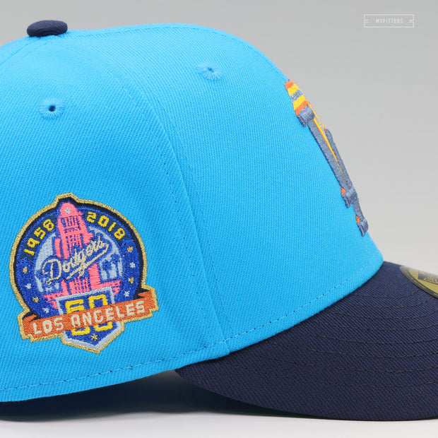 LOS ANGELES DODGERS 1958-2018 60TH ANNIVERSARY CASCADING LA SUNSET NEW ERA FITTED CAP