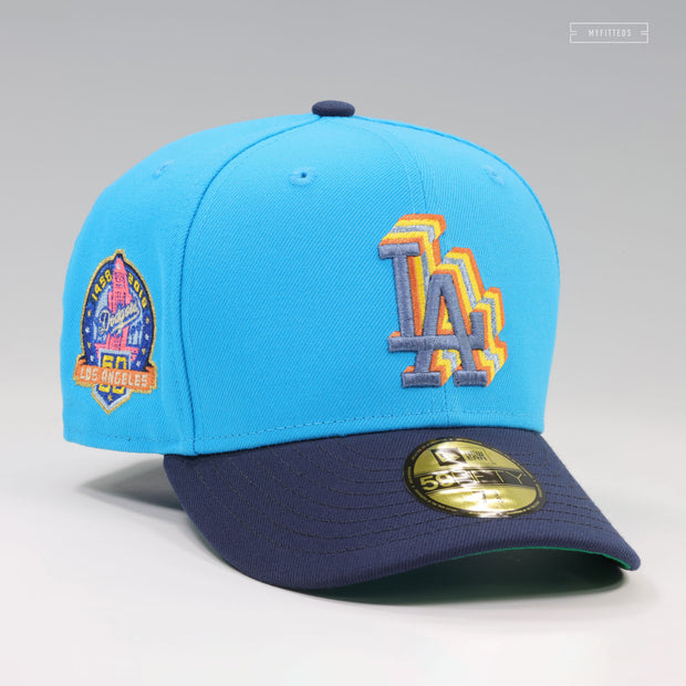 LOS ANGELES DODGERS 1958-2018 60TH ANNIVERSARY CASCADING LA SUNSET NEW ERA FITTED CAP