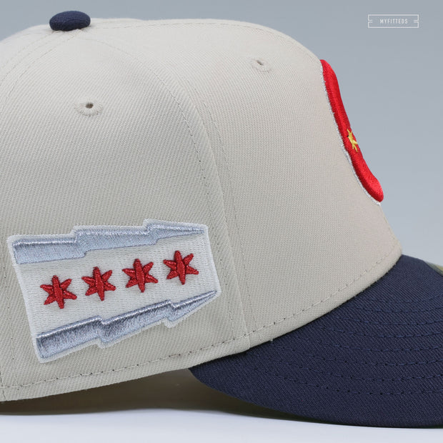 CHICAGO CUBS SWEET HOME CHICAGO SANDSTONE MIDNIGHT NAVY NEW ERA FITTED CAP