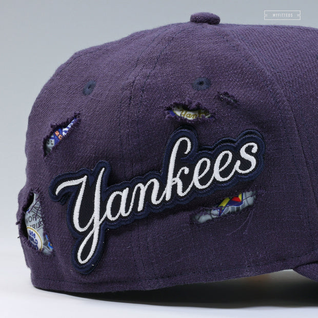NEW YORK YANKEES WORLD SERIES VELCRO YANKEES PATCH DISTRESSED ELITE SERIES NEW ERA FITTED CAP