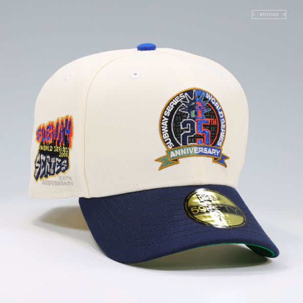 NEW YORK YANKEES AND METS 2000 WORLD SERIES SUBWAY SERIES 25TH ANNIVERSARY NEW ERA CAP