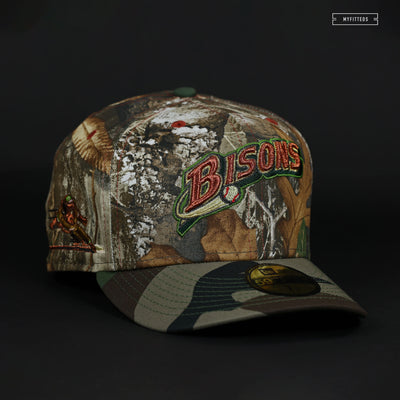 BUFFALO BISONS SWIRLING BISONS WORDMARK REALTREE® EDGE WOODLAND CAMO NEW ERA HAT