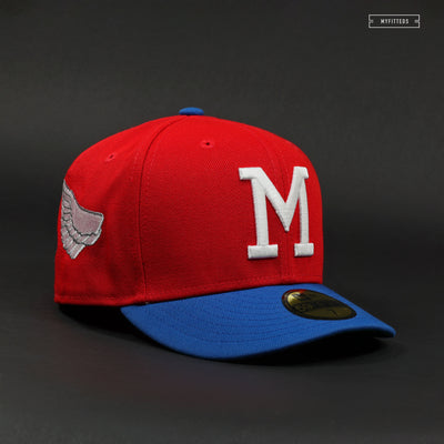 MILWAUKEE BREWERS WING CAP SCARLET BLUE SAPPHIRE NEW ERA FITTED CAP