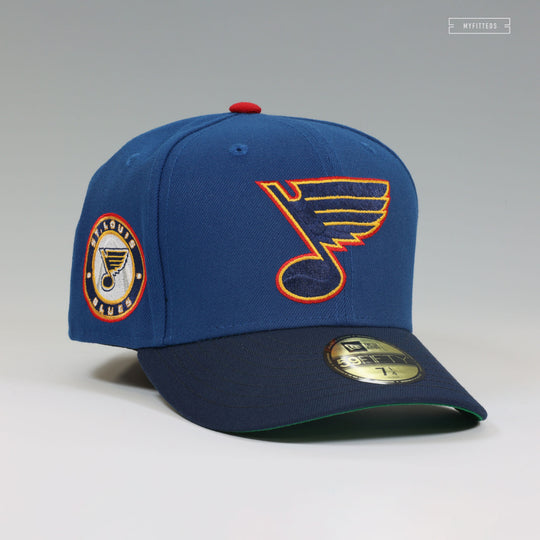 Casquette ajustée bicolore New Era 59FIFTY des Blues de Saint-Louis pour homme, blanche et chromée Casquette ajustée bicolore New Era 59FIFTY des Blues de Saint-Louis pour homme, blanche et chromée