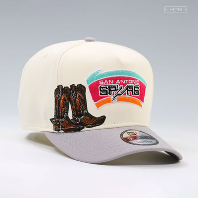 SAN ANTONIO SPURS COWBOY BOOTS OFF WHITE 9FIFTY A-FRAME NEW ERA SNAPBACK HAT