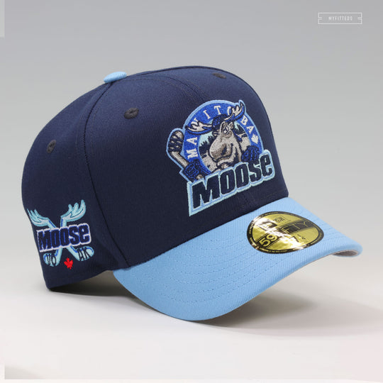 MADIOSNBLUE キャップ MANITOBA MOOSE RETRO CROSS MOOSE HORN HOCKEY STICKS UNC COLORWAY