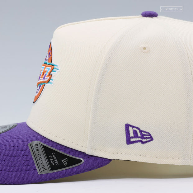 UTAH JAZZ NBA HARDWOOD CLASSICS OFF WHITE 9FIFTY A-FRAME NEW ERA SNAPBACK HAT