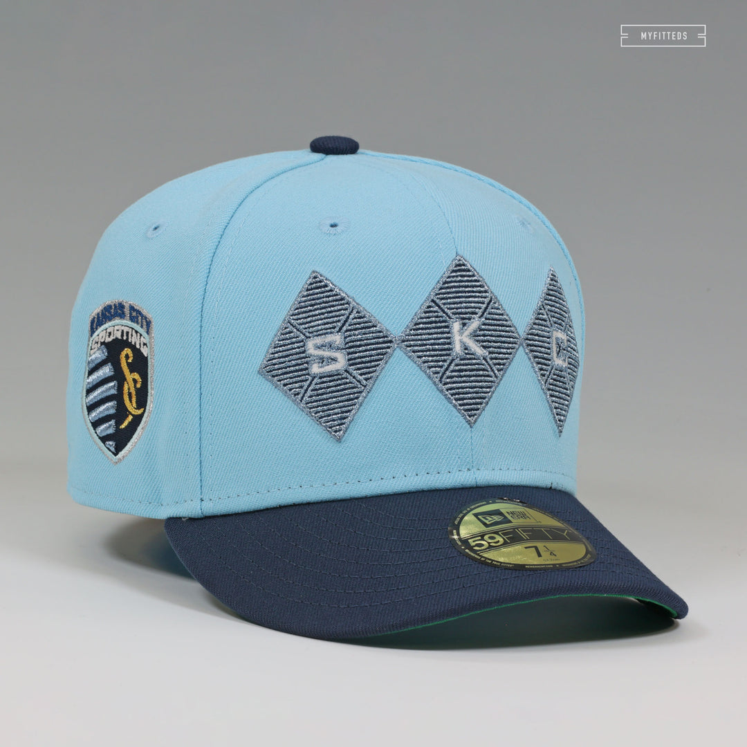かずと Myfitteds New Era 59Fifty 7 3/4 SPORTING KANSAS CITY DIAMONDS ARE FOREVER JERSEY INSPIRED NEW ERA