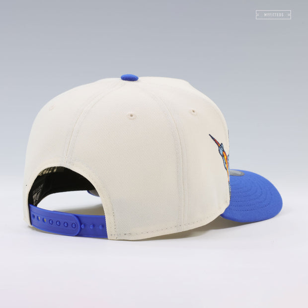 GOLDEN STATE WARRIORS NBA HARDWOOD CLASSICS OFF WHITE 9FIFTY A-FRAME NEW ERA SNAPBACK