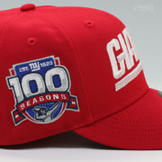 NEW YORK GIANTS 100 SEASONS IRIDESCENT WORDMARK RADIANT RED NEW ERA FITTED CAP