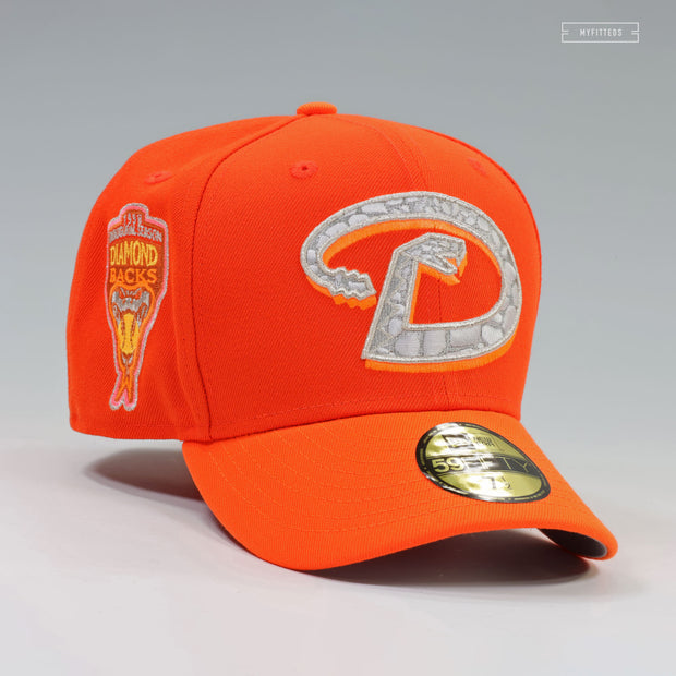 ARIZONA DIAMONDBACKS 1998 INAUGURAL SEASON THE ORANGE MAMBA NEW ERA FITTED CAP
