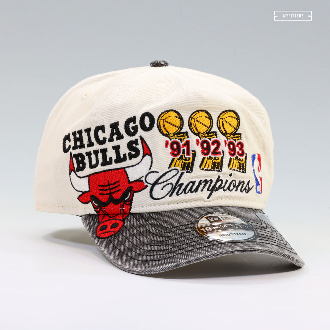 CHICAGO BULLS 1991, 1992, 1993 3 PEAT NBA FINALS CHAMPIONS NEW ERA