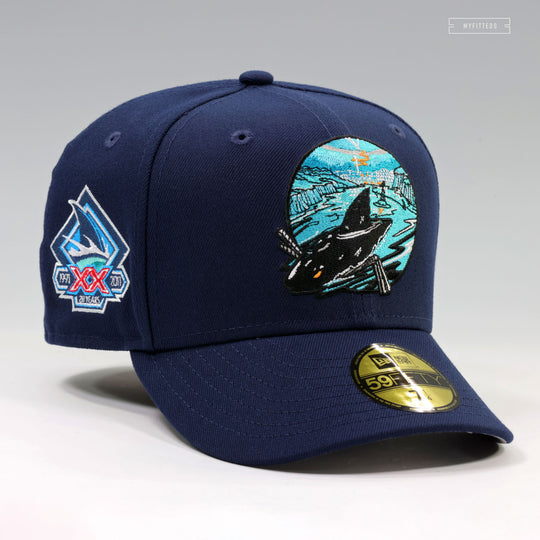 【sharelocks】 ニューエラコラボキャップ【SLH】 SAN JOSE SHARKS 20 YEARS JEFF MCMILLAN TROUBLED OPEN WATER NEW ERA