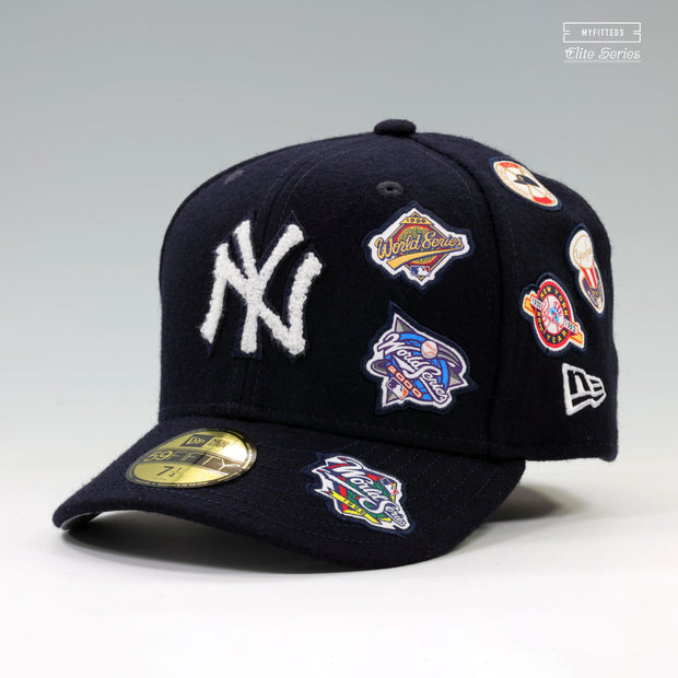 NEW YORK YANKEES WORLD SERIES AND MILESTONES VARSITY JACKET ELITE SERIES NEW ERA CAP