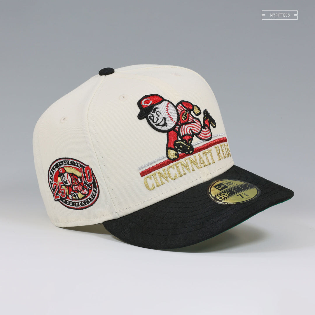 CINCINNATI REDS 25TH AND 10TH ANNIVERSARIES OFF WHITE JACQUARD