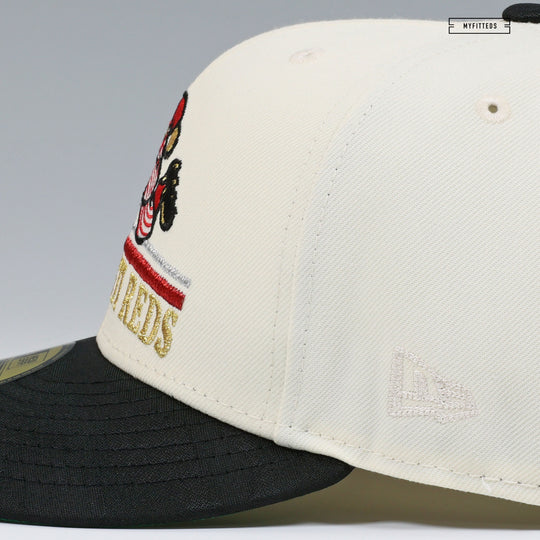 CINCINNATI REDS 25TH AND 10TH ANNIVERSARIES OFF WHITE JACQUARD