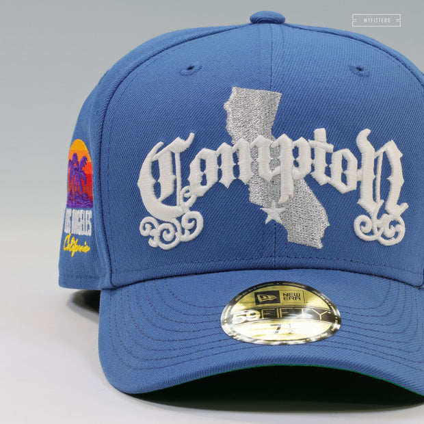 COMPTON, CALIFORNIA LOS ANGELES DODGERS INSPIRED VINTAGE WEATHERED LOOK NEW ERA FITTED CAP