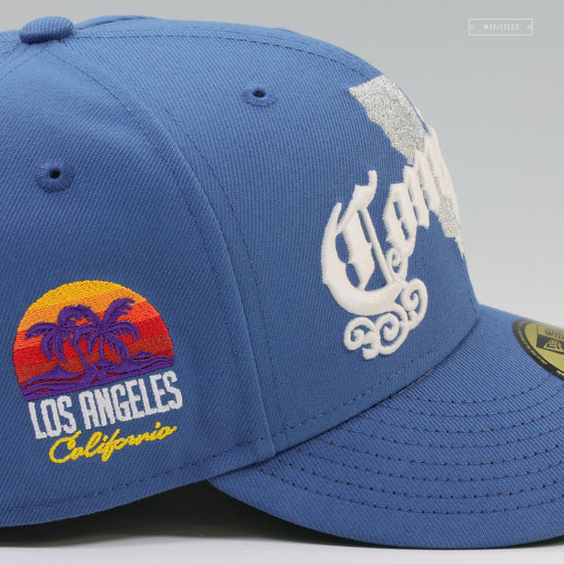 COMPTON, CALIFORNIA LOS ANGELES DODGERS INSPIRED VINTAGE WEATHERED LOOK NEW ERA FITTED CAP