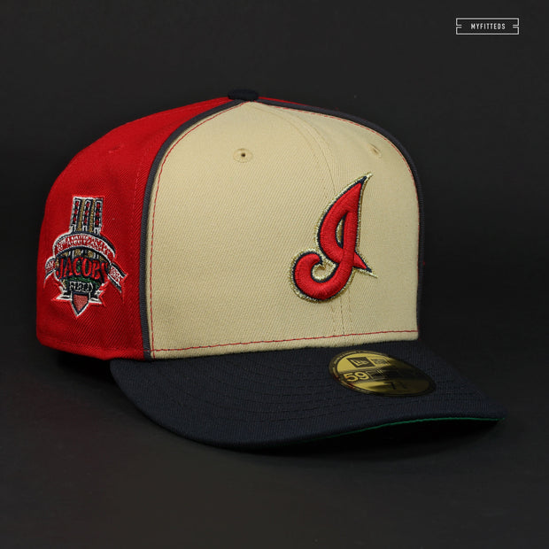 7 5/8 Cleveland Indians Red Gold Black Green Jacobs Field 10th Anniversary  59fifty