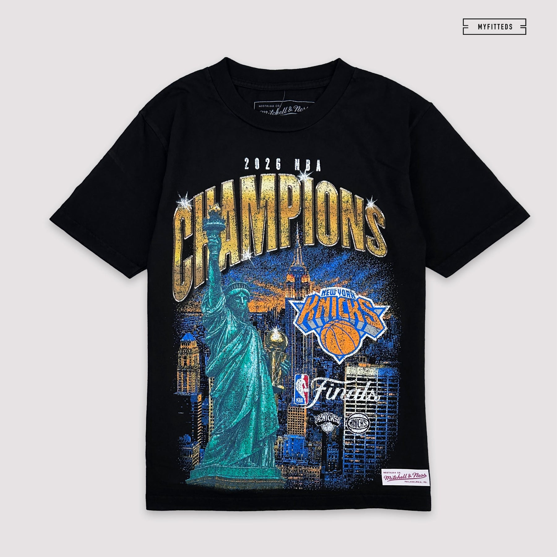 NEW YORK KNICKS 2026 NBA CHAMPIONS NEW YORK CITY BLACK MITCHELL