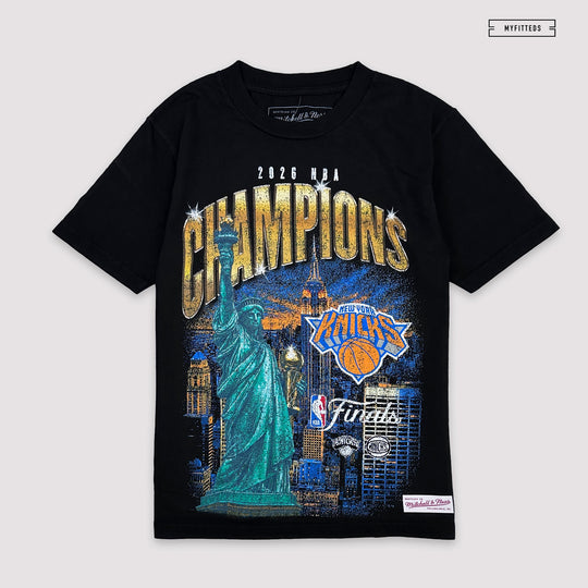 NEW YORK KNICKS 2026 NBA CHAMPIONS NEW YORK CITY BLACK MITCHELL