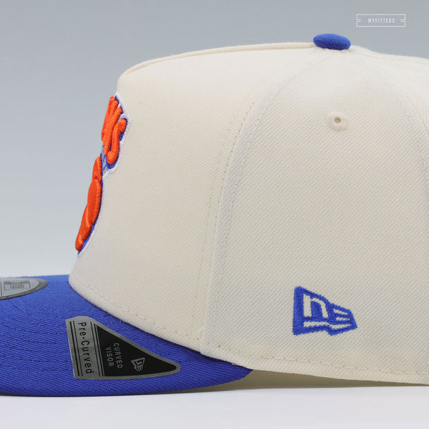 NEW YORK KNICKS NBA HARDWOOD CLASSIC OFF WHITE 9FIFTY A-FRAME NEW ERA SNAPBACK