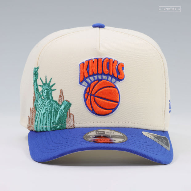 NEW YORK KNICKS NBA HARDWOOD CLASSIC OFF WHITE 9FIFTY A-FRAME NEW ERA SNAPBACK