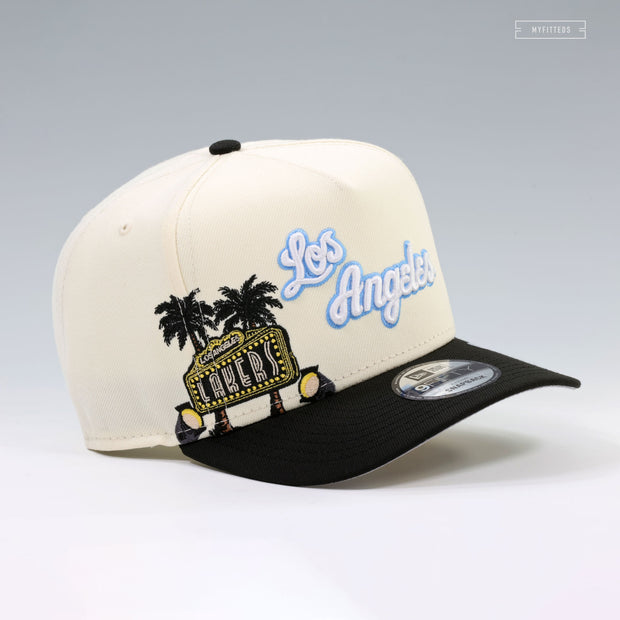LOS ANGELES LAKERS LAKERS NBA HARDWOOD CLASSICS OFF WHITE 9FIFTY A-FRAME NEW ERA SNAPBACK