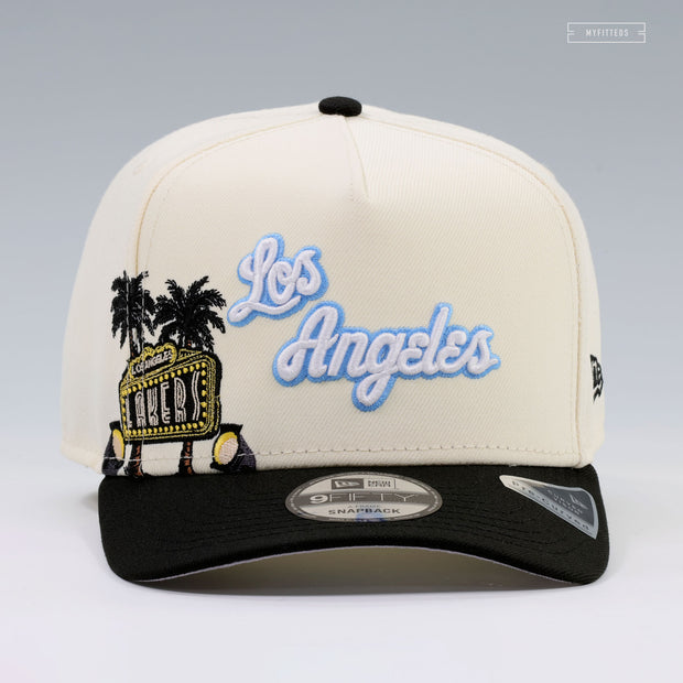 LOS ANGELES LAKERS LAKERS NBA HARDWOOD CLASSICS OFF WHITE 9FIFTY A-FRAME NEW ERA SNAPBACK